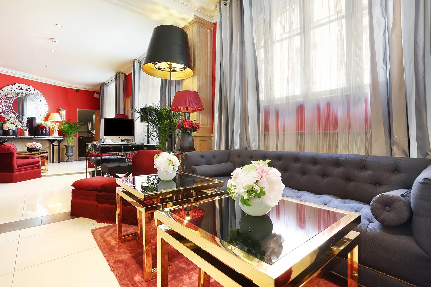 hotel paris 4étoiles - lobby de l'hôtel rue vaugirard