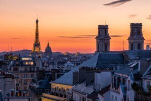 La vue sur Paris depuis l'une de nos chambres.